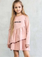 Dievčenské šaty s dlhým rukávom MASHMNIE ružová veľ. 104/110