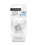 Suavinex Smoczki do butelek kształt anatomiczny 6m+ 2szt przepływ szybki
