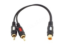 kabel adapter 1RCA gniazdo - 2RCA wtyki HQ 0,2m