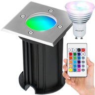 KWADRATOWA OPRAWA LED LAMPA NAJAZDOWA GRUNTOWA OGRODOWA CHODNIKOWA GU10 RGB