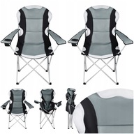 Fotel Wędkarski 2x Krzesło Składane Turystyczne Na Ryby Taboret z Oparciem