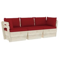Ogrodowa sofa 3-osobowa z palet, z poduszkami, dre