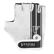 VENTURA RĘKAWICZKI ROWEROWE L/XL białe z pasami