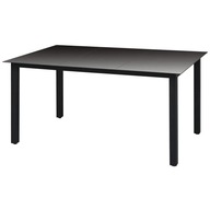 Záhradný stôl čierny 150x90x74 cm hliník a sklo