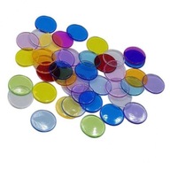 2x 100 Pieces Bingo Chips Transparent Color Counters Counting Plastic