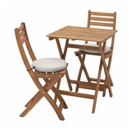 IKEA ASKHOLMEN Stôl+2 stoličky tmavohnedá/Froson/Duvholmen béžová 60x62cm
