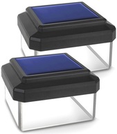 2 x SOLÁRNA LED LAMPA NA STĹPIK OBÁLKOVÁ STRIEŠKA ZÁSLEPKA NA STĹPIK KAPUCNE