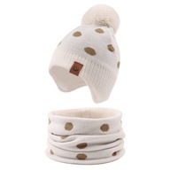 Winter Baby Knitted Hat Scarf Set Pompom Kids Beanie For Children's Bonnet