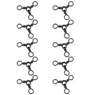 6/8/10pcs 3 Sizes T Turn Three 3 Way Fishing Swivel Rolling Swivels Set E