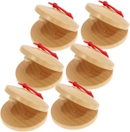 6Szt drewniane kastaniety instrumenty muzyczne dla dzieci kastaniety