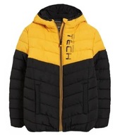 C&A pikowana kurtka zimowa pikowana 2000 mm czarno-żółta kaptur 170