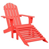 Záhradná stolička Adirondack s podnožkou jedľová červená