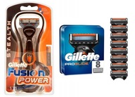 Gillette Fusion Power STEALTH + Proglide 8szt UK