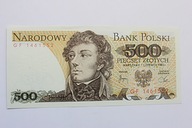 Banknot 500 zł -seria GF z 1982 roku, UNC