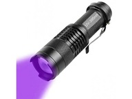 UV ZSEBLÁMPA 395 NM ERŐS TAKTIKAI LED AKKUMULÁTOROS TÚLÉLŐ