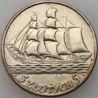 II RP. 5 złotych 1936 Żaglowiec