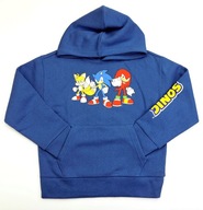 Sega SONIC The Hedgehog Bluza dziecięca z kapturem M Kieszeń Nadruk Ciepła
