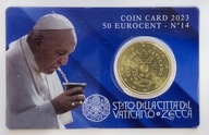 Vatikán 50 eurocentov 2023 Coincard - pápež