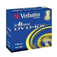 Płyty DVD+RW VERBATIM 4.7 GB 4x jewel case 5 szt