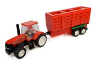 Traktor z klocków Case IH z zestawem przyczepy na siano jak LEGO