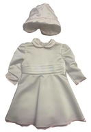 Sukienka z kapelusikiem chrzest biała 68cm