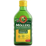 Möller's TRAN NORWESKI Gold cytrynowy 250ml wit. D3 2000 ODPORNOŚĆ omega-3