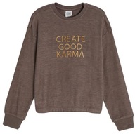 Cool Club Sweter dziewczęcy brązowy CREATE GOOD KARMA r 134