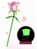 RUŽA svietiaca v tme kvety kocky detí dospelých na Deň matiek