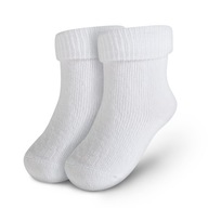 Ponožky s vyhrnutím biele 6-12 mesiacov