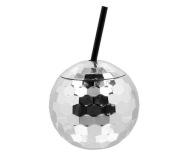 Disco gömb bögre csővel, ezüst, 600 ml