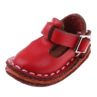 2 pary butów z paskiem na kostce Płaskie buty do odzieży dla lalek Blythe w kolorze czerwonym