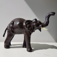 figurka papier-mâché skórzany słoń vintage 70s brą