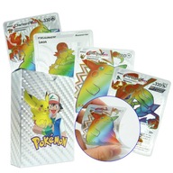 Srebrne Kolekcja Karty Pokemon Zestaw 50 Sztuk Etui z Pikachu Silver