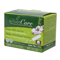 Silver Care tampóny bez aplikátora z organickej bavlny Super 18ks