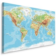 Obraz Mapa sveta v slovenčine na stenu 120x80