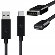 Belkin Kabel USB-A 3.1 / USB-C 3A 10Gbps 1m Czarny Elastyczny Thunderbolt 3
