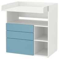 IKEA SMASTAD Prebaľovací stôl, 90x79x100 cm biela/modrá