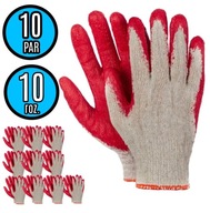 Rękawice rękawiczki robocze BHP Wampirki r. 10 VERKEN czerwone mocne 10 par