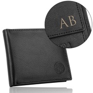 BETLEWSKI Pánska kožená peňaženka malá klasická karta Vaše iniciály gravírovanie