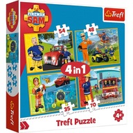 Trefl puzzle 4v1Požiarnik Sam 34311