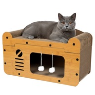 DRAPAK DOMČEK PRE MAČKY PELECH Z LEPENKY A MDF EKOLOGICKÝ PODLAŽIE