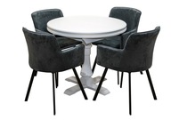 Zostava do obývačky: Okrúhly stôl + 4x velúrová stolička