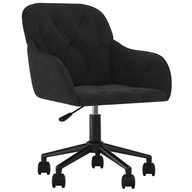 Obrotowe krzesło biurowe, czarne, tapicerowane ak