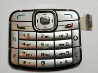Oryginalna Używana klawiatura Nokia N70 srebrna