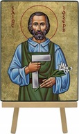 MAJK Ręcznie wykonana ikona ŚWIĘTY JÓZEF PATRON 13 x 17 cm Mała