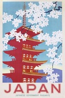 Japonsko Kvitnúce čerešne - plagát