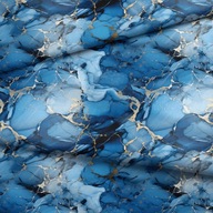 Tkanina wodoodporna Marmur alcohol ink mazaje niebieskie tkanina ogrodowa