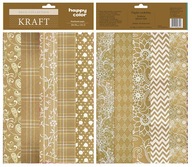 Dekoratívne papiere KRAFT 10 KUSOV20x29cm Happy Color VIANOCE Scrapbooking