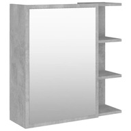 vidaXL Skrinka so zrkadlom, sivá betónová, 62,5 x 20,5 x 64 cm, doska