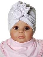 POLSKI KOMPLET CZAPKA TURBAN + CHUSTKA Z POMPONIKAMI 0-9 M-C 5 KOLORÓW